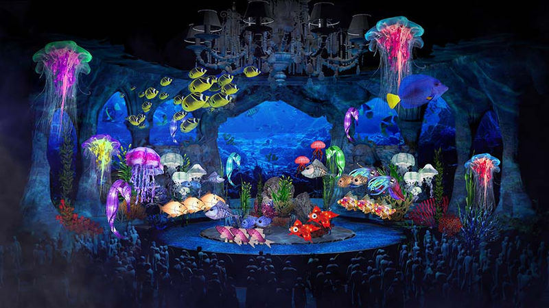 An artist’s rendering of the Little Mermaid live set.